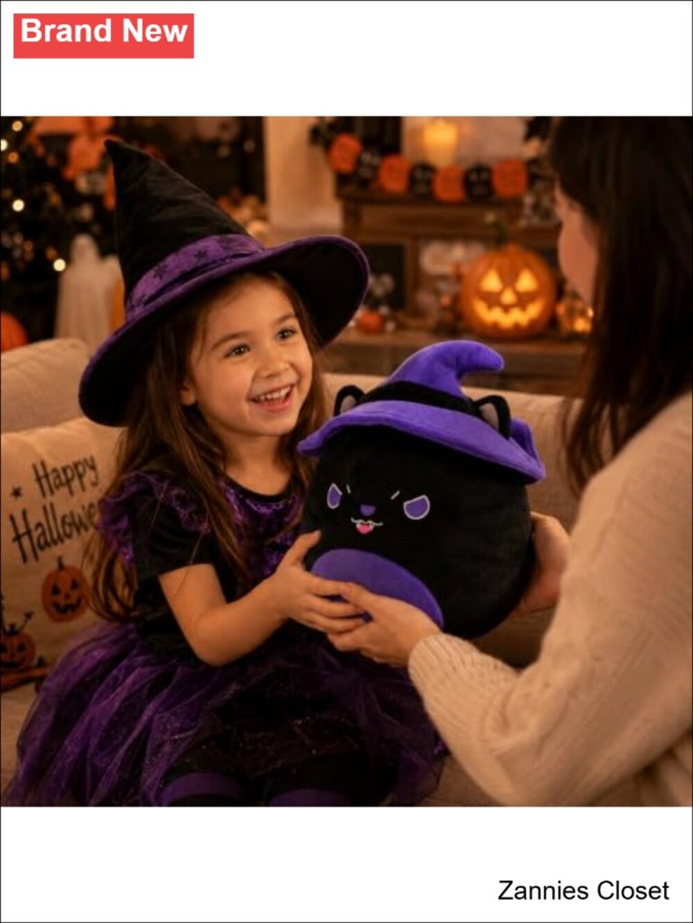π» Halloween Black Cat Witch Hat Plush Stuffed Animal Toy 11" - Picture 3 of 5